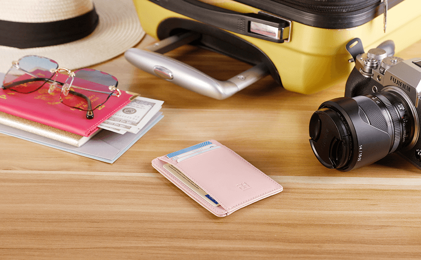 GH GOLD HORSE Slim RFID Blocking Card Holder Minimalist Leather Front Pocket Wallet for Women