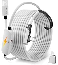 Syntech Link Cable 16FT for PCVR Compatible with Oculus/Quest 3/Meta Quest 3S, Quest2/Pro/Pico 4/Ultra Accessories and PC/SteamVR, High Speed PC Data Transfer, USB 3.0 to USB C Cable for VR Headset