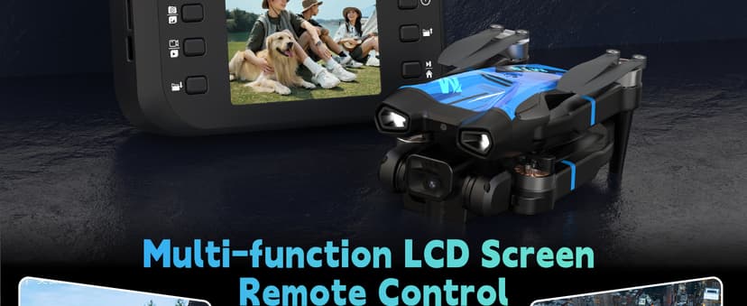 M18LCD Drone with 4K Camera for Adults Drone with Screen on Controller Brushless Motor Optical Flow Positioning Headless Mode One Key Takeoff/Landing RC Quadcopter for Beginners Adults Gifts