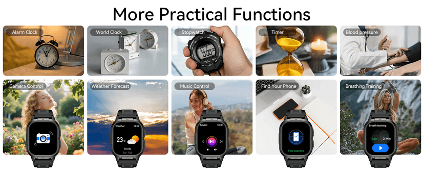 Smart Watch for Men Fitness Tracker: Waterproof Military Digital Mens Watches Running Make Answer Call Smartwatch Android Phone iPhone Samsung Compatible Sleep SpO2 Heart Rate Monitor Step Pedometer