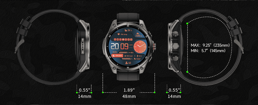 afoloery GPS Running Watch and Outdoor Smartwatch, AMOLED Display, Built-in LED Flashlight,Multisport GPS Smartwatch,5ATM Waterproof,Fitness Tracker up to 15 Days of Battery