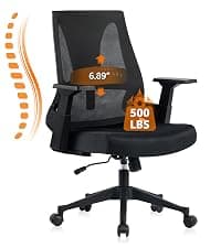 CLATINA 500lbs Big and Tall Office Chair Heavy Duty Mesh Ergonomic Computer Chairs with Adjustable Lumbar Support and Wide Comfy Seat for Home Office Conference Heavy People, Black, 4 Pack