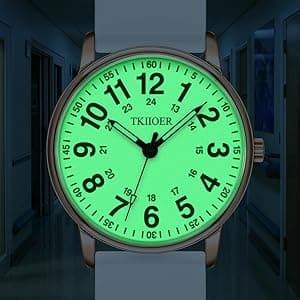 TKIIOER Nurse Watch for Nurse Medical Professionals Students Women Men, 50M Waterproof 12/24 Hour Military Time Luminous Easy Read Dial, Second Hand Watch for Nursing