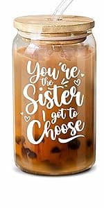 NewEleven Gift For Friends, Bestie - Birthday Gifts for Women Friendship - Unique Friendship Gifts For Women, Friend, Bestie, Bff, Soul Sister, Work Bestie - 16 Oz Coffee Glass