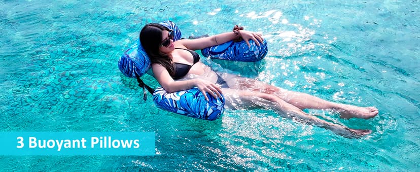 Inflatable Pool Float Chair - 2 Pack Pool Floats Adult Heavy Duty, Water Floating Lounge Chairs, Blow up Floaties Adults for Summer Fun Party Lake Beach