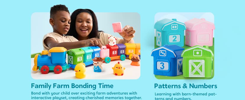 Play-Act Learning Toys for 1 2 3 Years Old, Counting, Matching & Sorting Montessori Learning Farm Train Including 9 Farm Animals, Birthday Gift for Baby Boys Girls B0CYT85XT6
