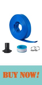 Eastrans 1 IN x 100 FT Heavy Duty Flat Discharge Hose, Weather & Burst Resistant, Best Hose for Inground Pools, Filter & Drain Hose