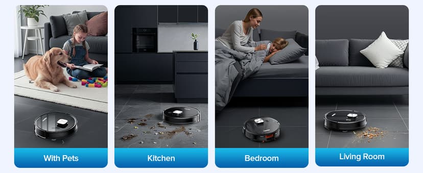 Robot Vacuum and Mop Combo, Robot Vacuum Self-Emptying with 11500Pa Suction, 70-Day Capacity, Fast Home Mapping, LiDAR Navigation, Smart Obstacle Avoidance, Ideal for Pet Hair, Carpet, Hard Floor