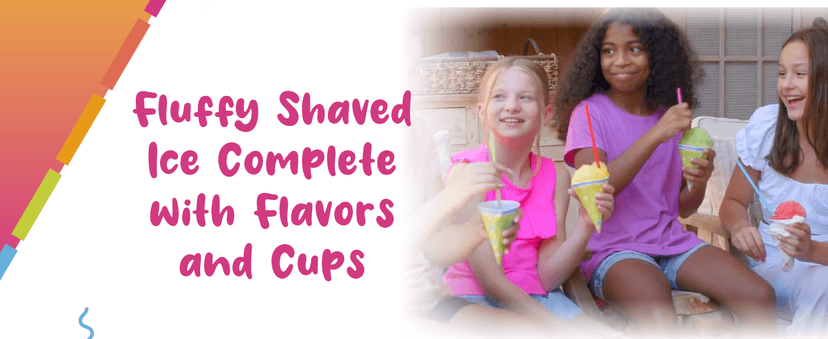 Hawaiian Shaved Ice S900A Made in USA Professional Fluffy Ice & Snow Cone Machine for Home Use - Complete Party Kit with Flavor Syrups