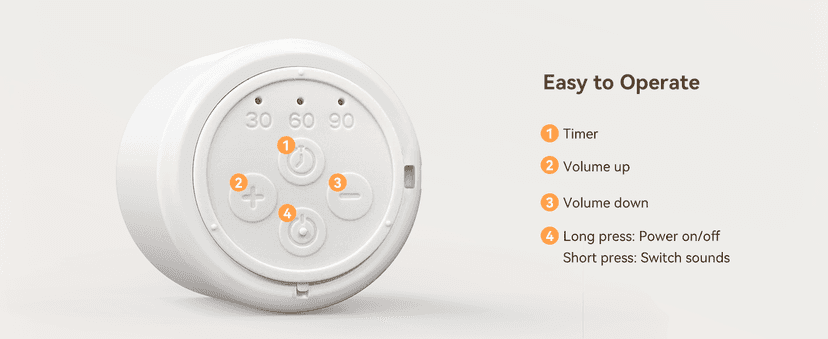 Egg-Sized, 16 Sounds, USB-C, Timer, Baby & Adults, Office Privacy, Gift Use Dreamegg Portable White Noise Machine, 1000mAh Battery, Travel Sleep, Cream B0D1K5JMDH