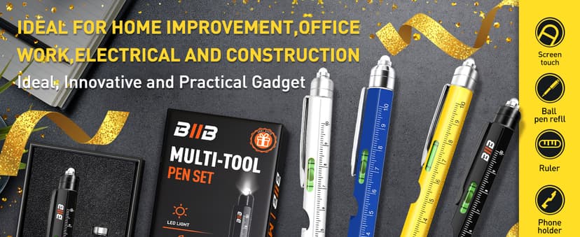 Christmas Mens Gifts for Him Dad Husband, White Elephant Gifts for Adults, Dad Gifts Gadgets for Men BIIB Mens Stocking Stuffers Gifts for Men Teens Adults 9-in-1 Multitool Pen B081381JD4