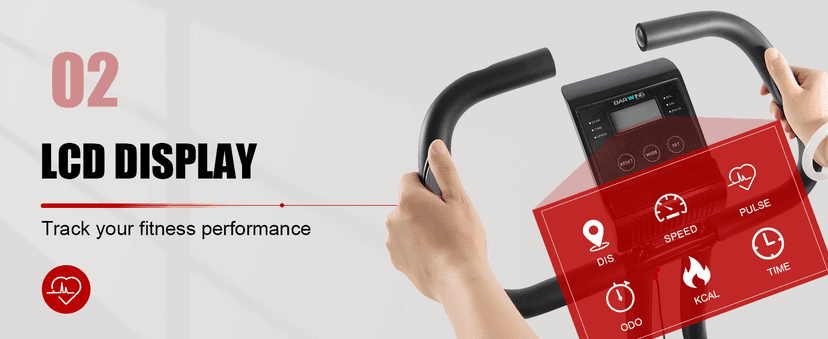 BARWING Stationary Exercise Bike for Home Workout, 5 IN 1 Foldable Indoor Cycling Bike for Seniors, 350LB Capacity, 16-Level Magnetic Resistance, Seat Backrest Adjustments