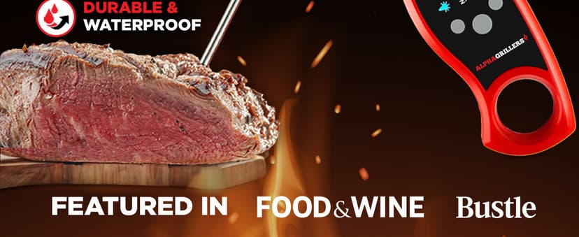 Alpha Grillers Meat Thermometer Digital - Instant Read Food Thermometer for Cooking Grilling Air Fryer Griddle Probe Kitchen Gadgets Essentials BBQ Accessories Grill Gifts for Men Him Dad Birthday