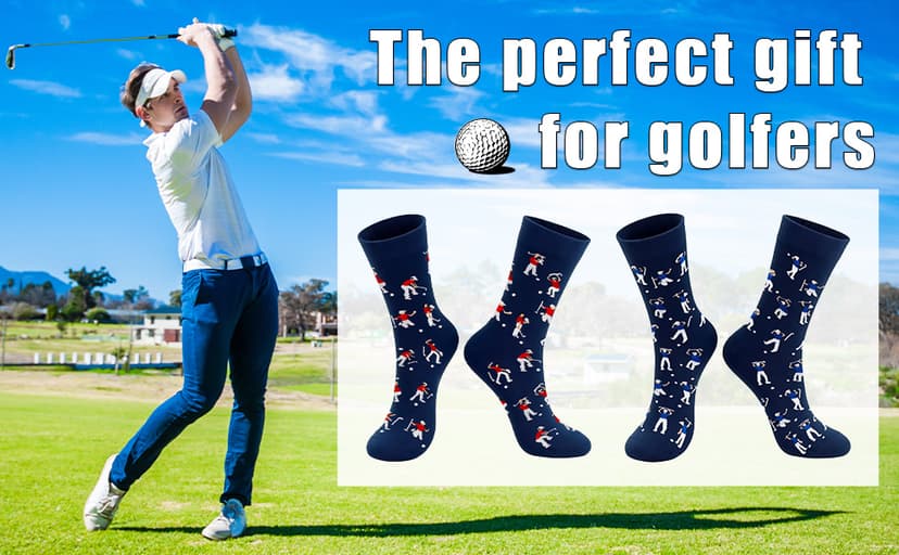Anniversary Christmas Valentines Gifts for Husband Dad Stepdad, Stocking Stuffers for Men Him Golfer,Golf Accessories for Men Funny Golf Socks for Men Dad,Christmas Birthday Gift From Daughter Wife Son B0FT7NQZ1S