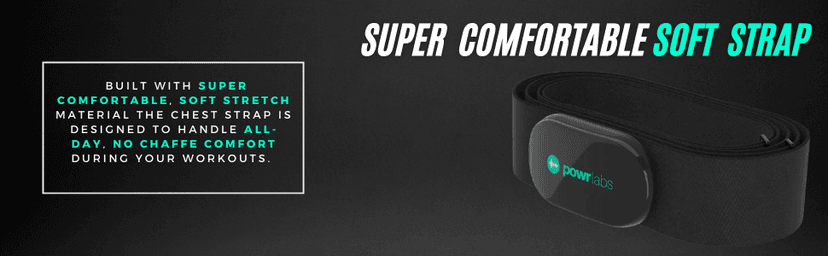 Powr Labs Bluetooth and ANT+ Heart Rate Monitor Chest Strap - All Day Comfort, Easy Connectivity - Compatible with Polar, Garmin, Peloton, Wahoo