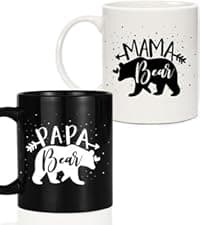 Breezy Valley Best Mom Dad Gift Set, Mom and Dad Coffee Mugs, Christmas Gifts for Parents Birthday Gifts from daughter Son, Anniversary Present for Parents