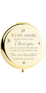 Gifts for Wife I Love You Wife Gold Compact Mirror