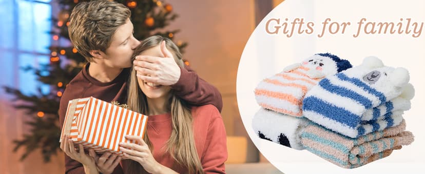 Loritta 3 Pairs Womens Fuzzy Socks Winter Warm Fluffy Soft Slipper Home Sleeping Cute Animal Socks