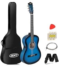 ZENY 39" Full Size Electric Guitar with Amp, Case and Accessories Pack Beginner Starter Package, Blue Ideal Christmas Thanksgiving Holiday Gift