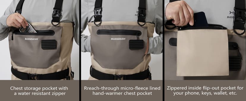 BASSDASH FW08 Men’s Breathable Waders Waterproof Fly Fishing Chest Fishing