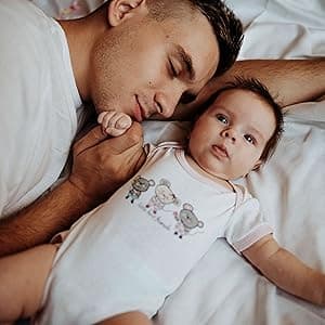 MIXJOY New Expecting Dad First Time Father's Day, Dad Unlocked Keychain with Baby Footprint Charm