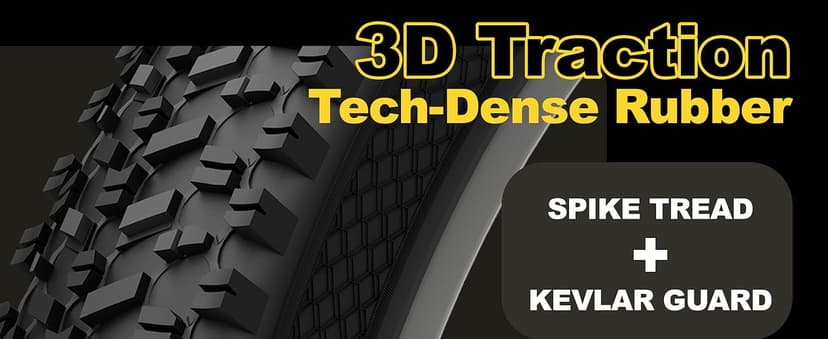 Mountain Bike Tires 24/26x1.95 Inch 2-Pack - Wear-Resistant Foldable Hybrid Tires with 2 Inner Tubes & Levers, Aggressive Tread for Trail, Commuter, Off-Road (24/26x1.95-30TPI)