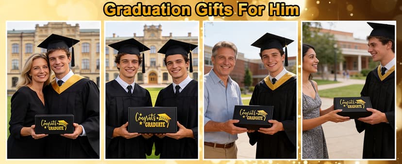 Masters Degree Phd Graduate Gifts Basket for Son, Grad Gift for Men, Male Congratulation Present for Class of 2026 Graduates Graduation Gifts for Boys Him, High & Middle School College Graduation Gift B0GVQCKCYD