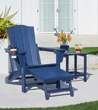 Yaheetech Folding Adirondack Chair Set of 6 Outdoor, 300LBS Solid Wood Garden Chair Weather Resistant, Fire Pit Lounge Chairs for Garden/Yard/Patio/Lawn, Natural Wood