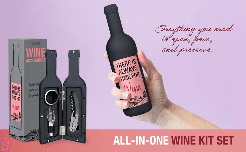 Lulu & You Wine Kit - Wine Opener Set - Wine Gift for Any Wine Enthusiast | Wine Accessories for Wine Lovers