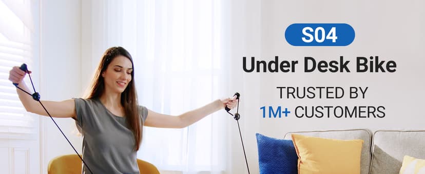 Under Desk Bike Pedal Exerciser, Quiet Magnetic Mini Exercise Bike with MERACH App for Arm, Leg Recovery, Physical Therapy, Smooth Foot Desk Cycle