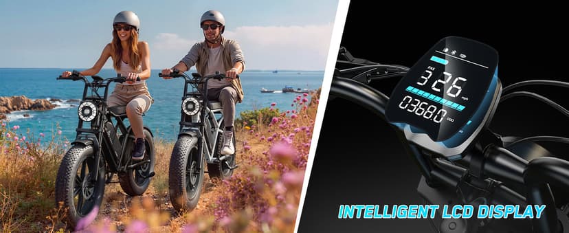 TST Electric Bike for Adults 1500W Peak 20" Fat Tire All-Terrain E-Bike 60/110 Miles 28 MPH Electric Dirt Bike - 48V 15/25 AH Battery Tested to UL 2849 Powered Electric Bicycle