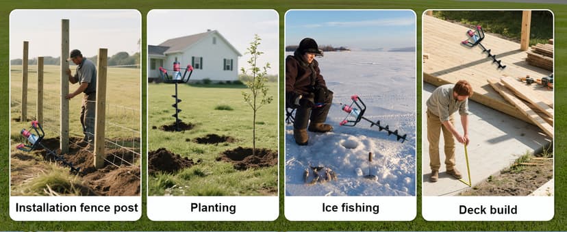 DC HOUSE 1500W Electric Post Hole Digger Earth Auger Hole Digger Auger Digging Tools with 6" Digging and Extension Rods for Farmland Garden Plant