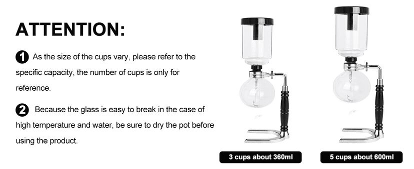 YUCHENGTECH Siphon Syphon Coffee Maker Tabletop Glass Siphon Pot Glass Technica Siphon Vacuum Coffee Maker(5 Cups(600ml))