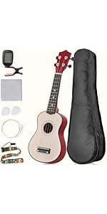 38 Inch Beginner Acoustic Guitar, 6-String Guitar Starter Kit for Starters with Gig Bag, Strings, Strap, Pitch Pipe and Pick, Natural