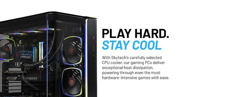 Skytech Azure Gaming PC Desktop, Ryzen 7 9700X 3.8 GHz (5.5GHz Turbo Boost), NVIDIA RTX 4060 8GB GDDR6, 2TB SSD, 32GB DDR5 RAM 6000 RGB, 650W Gold PSU, 360mm ARGB AIO, Wi-Fi, Win 11 Home