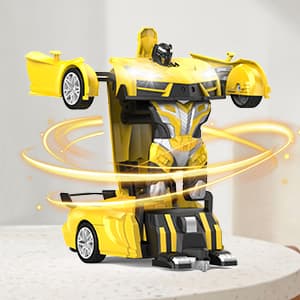 Transform Remote Control Car, RC Cars for Boys Age 3-5 6-8, One-Button Transform Toy Cars, 2.4GHz, 360° Spin, 1:16 Scale, Flashing Headlight,3-8 Year Old Grandkids Christmas Birthday Gifts