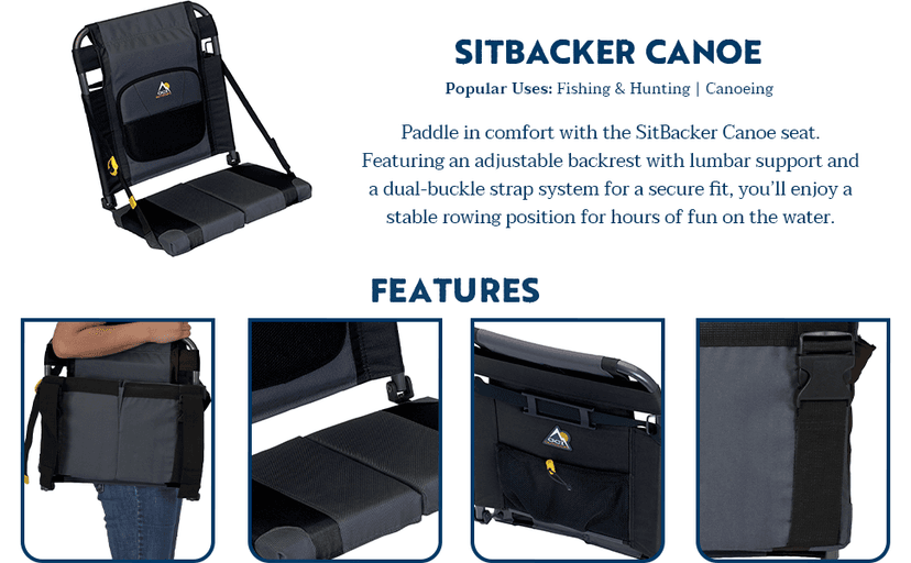 GCI Outdoor SitBacker Adjustable Canoe Seat with Back Support