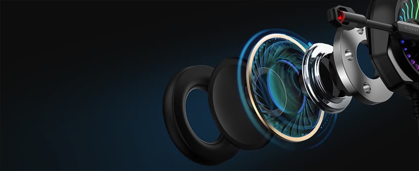 ZIUMIER Gaming Headset with Microphone, Compatible with PS4 PS5 Xbox One PC Laptop, Over-Ear Headphones with LED RGB Light, Noise Canceling Mic, 7.1 Stereo Surround Sound