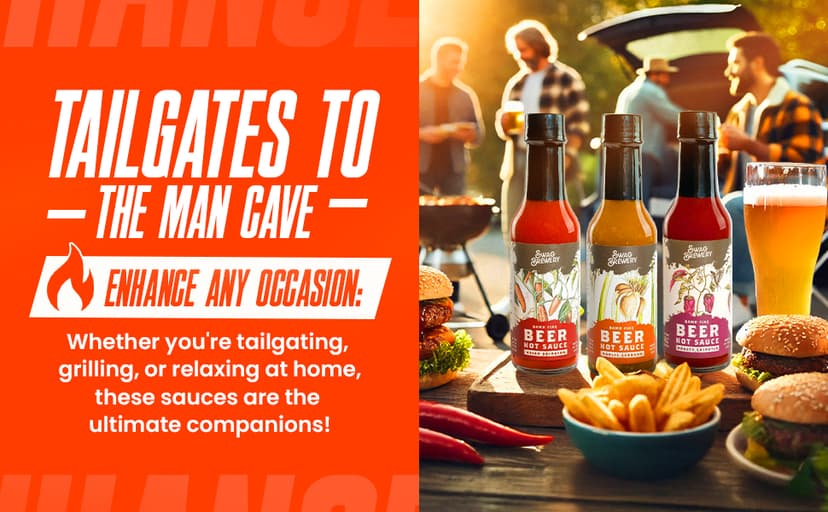 Beer-infused Hot Sauce Variety 3-pack (Includes Asian Sriracha, Garlic Serrano, & Roasty Chipotle) - Craft Beer Gift, Hot Sauce Gift Set, Beer Sauce, BBQ Sauce, Beer Lover, Grill + Man Cave