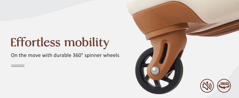 Coolife Suitcase Set 3 Piece Luggage Set Carry On Hardside Luggage with TSA Lock Spinner Wheels (White, 5 piece set)