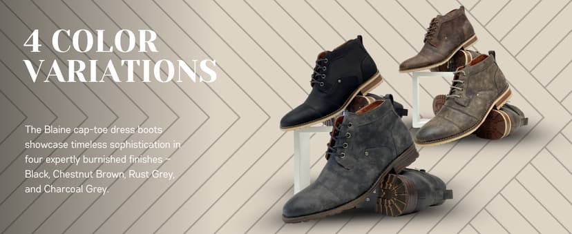 Ferro Aldo Men's Ankle Boots | Lace-Up Cap Toe Chukka Style Dress Boot | Casual Fashion for Work