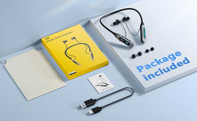 MZYQCY Neckband Bluetooth Headphones,80H Playback Wireless in-Ear Earbuds with Microphone, Sweatproof Around The Neck Headphones for Sport,Running,Workouts (Black)