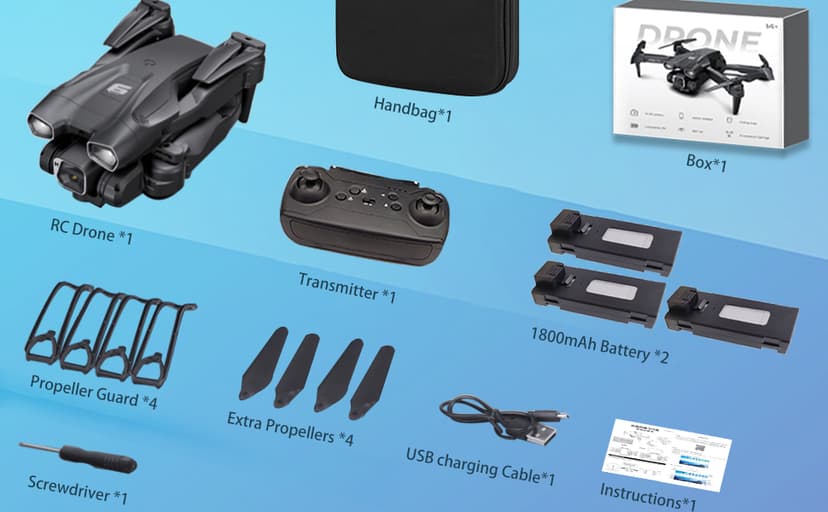 MOCVOO Drone with Two Camera for Adults, 1080P HD Mini FPV Drones for Kids Beginners, Foldable RC Quadcopter Toys for Boys Girls with Altitude Hold, 3D Flip, 3 Speeds, Headless Mode, Carrying Case
