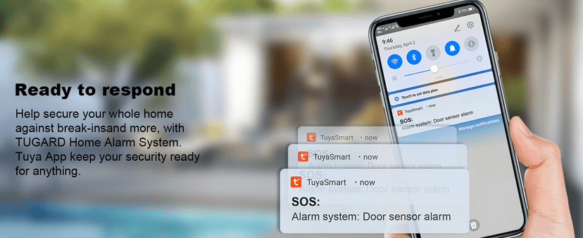 Home Security System with Camera, WiFi + GSM Home Alarm Kit with Phone App Alert, Door/Window Sensor, Remote Control for Apartments (13 Pieces)
