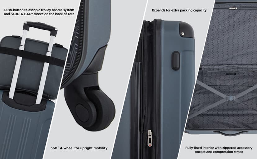 Travelers Club Midtown Hardside 4-Piece Luggage Travel Set, Rose Gold