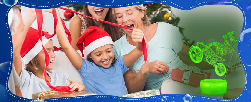 Dirt Bike Night Light, Dirt Bike Gifts for Boy, 3D Illusion Lamp with Remote Control, 16 Colors Changing, RGB Flashing Mode and Dimmable, Gifts for Boys Christmas Decor