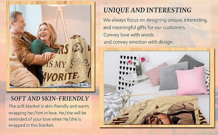 Wedding Anniversary Blanket Gifts for Men Women Him Her Wife Husband, Romantic Anniversary Marriage Gift for Couple Parents Girlfriend Boyfriend, Happy Anniversary Decorations Blanket 60"X50"