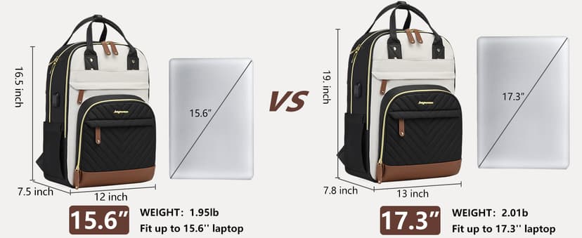 Laptop Backpack for Women Bag - 15.6 inch Work Travel Backpack with USB Charger College Bookbag Waterproof Business Computer Backpack Anti-theft Casual Backpacks for Nurse Teacher Beige Black Brown