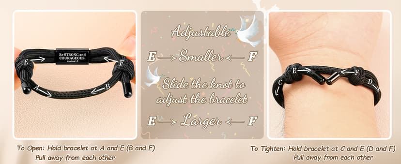 PEALICIOUS Cross Bracelet for Boys, Joshua Birthday Son Gifts for Teens B0FK4PJ31K