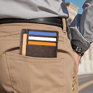 Travelambo Slim Wallet Front Pocket Minimalist Leather RFID Blocking Medium Size